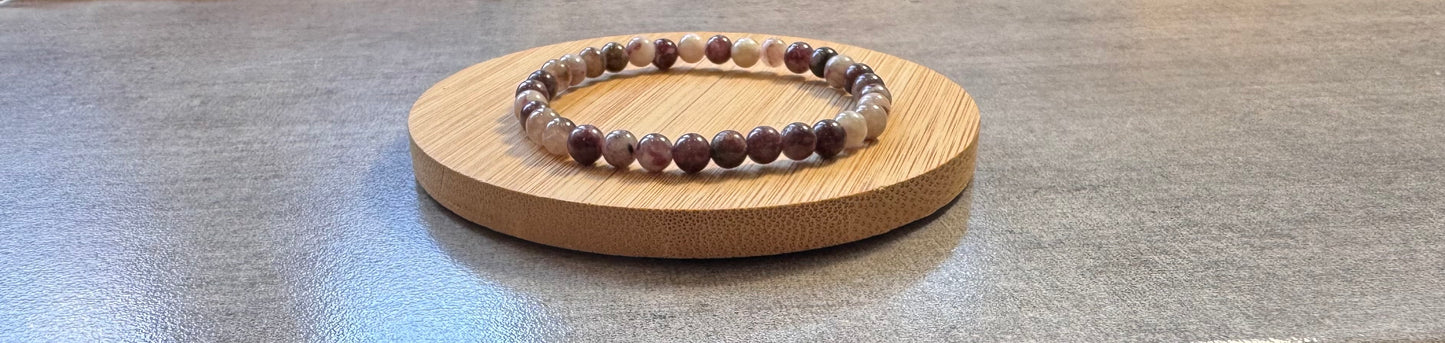 Bracelet Tourmaline rose sur quartz