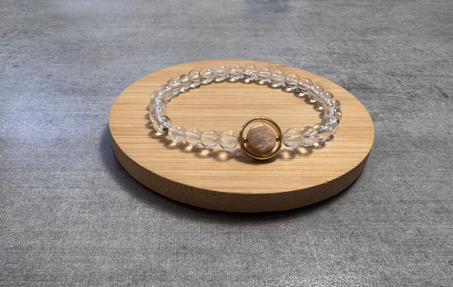 Bracelet en Cristal de Roche et Pierre de Lune