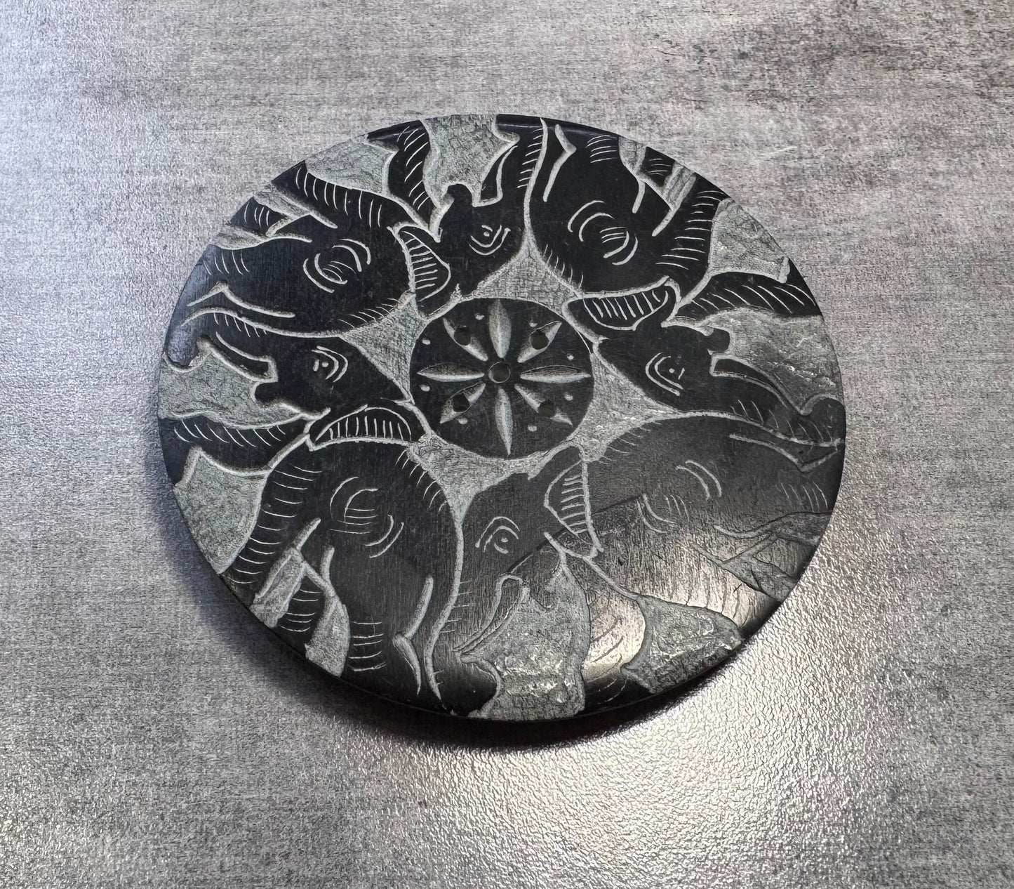 Porte encens avec éléphant en Stéatite