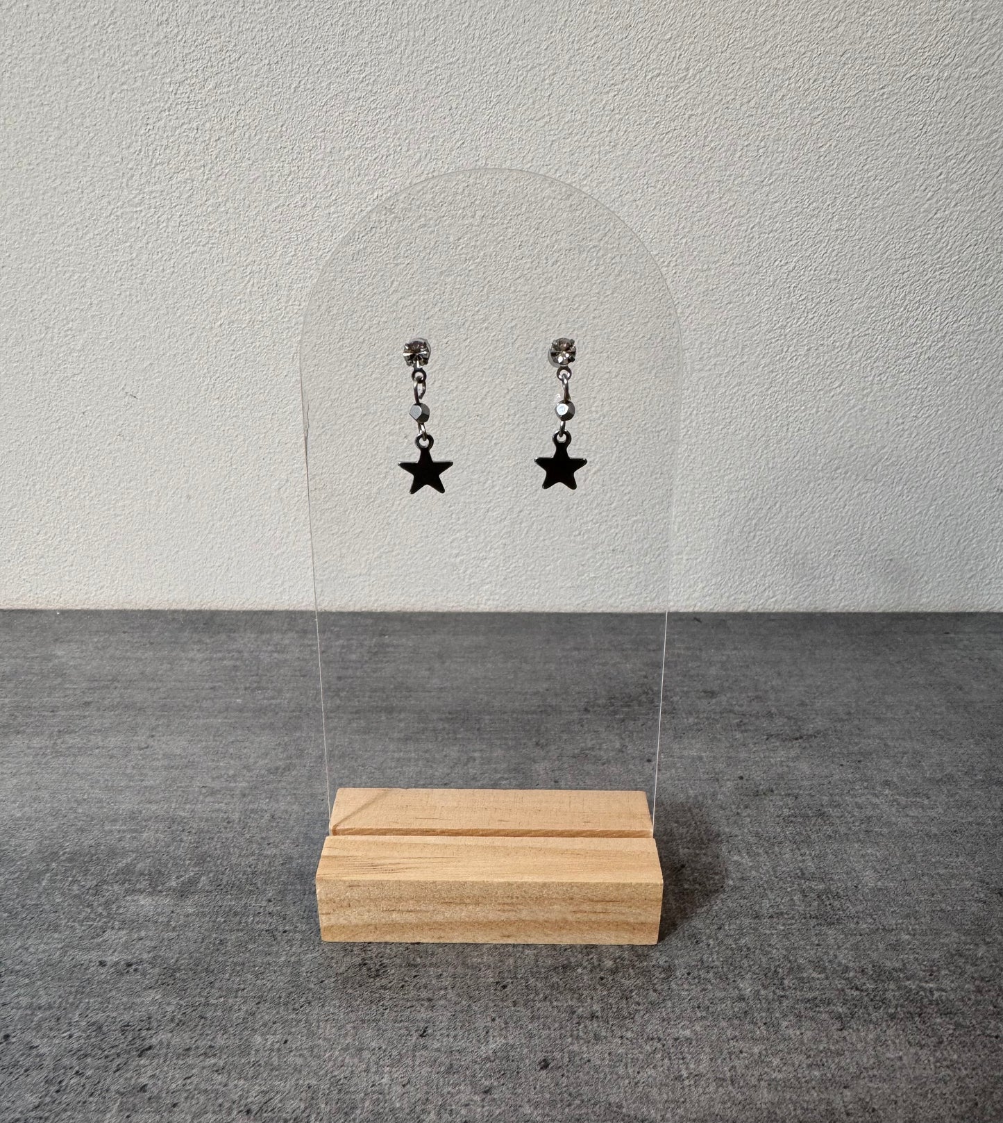 Boucle d’oreille en acier inoxydable et hématite