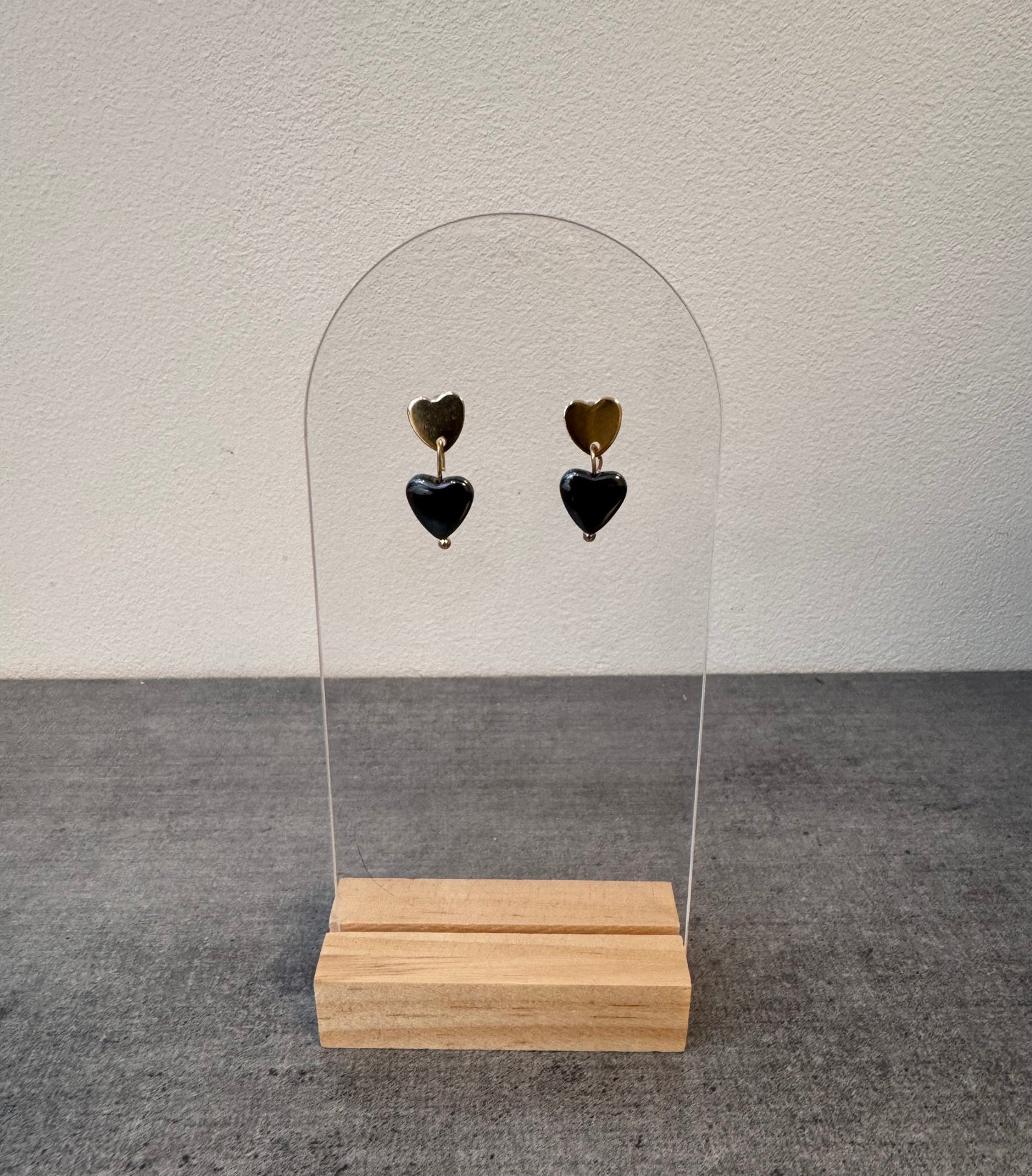 Boucle d’oreille en acier inoxydable et hématite