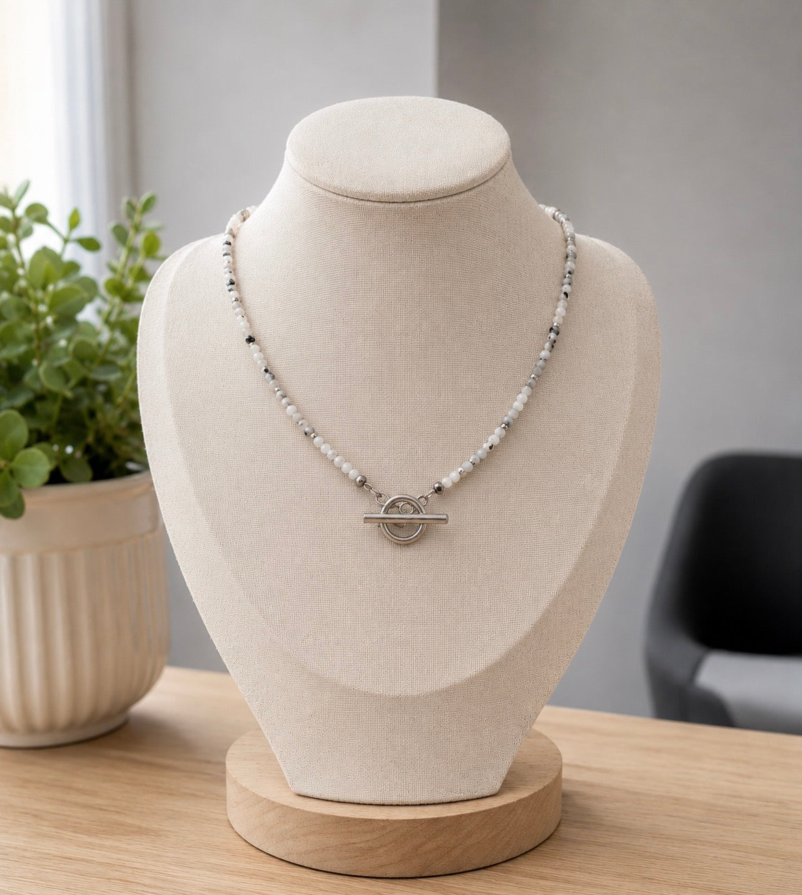 Collier en quartz tourmaline