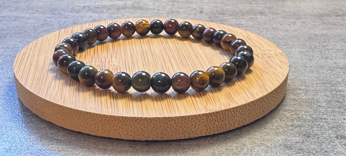 Bracelet Triple protection ( œil de tigre, œil de faucon, œil de taureau)