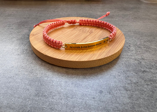 Bracelet ajustable – “Je crois à ma bonne étoile” ✨