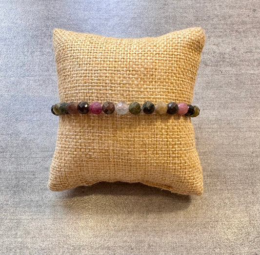 Bracelet en Tourmaline multicolore  facetté
