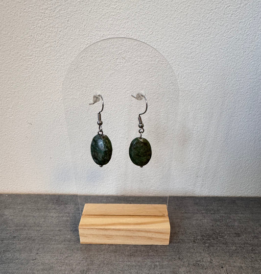 Boucle d’oreille en acier inoxydable et agate arbre