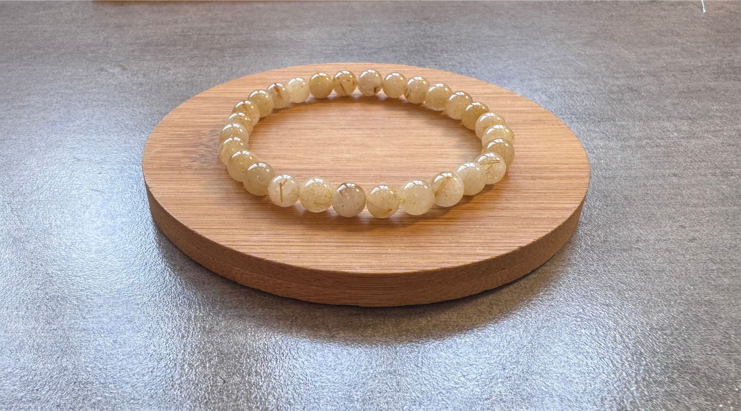 Bracelet en cristal de roche rutile