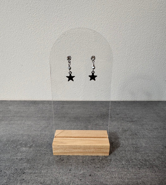 Boucle d’oreille en acier inoxydable et hématite