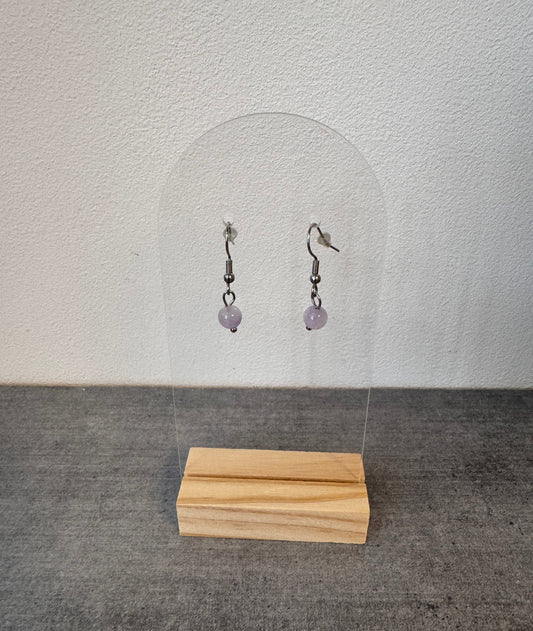 Boucle d’oreille en acier inoxydable et améthyste lavande