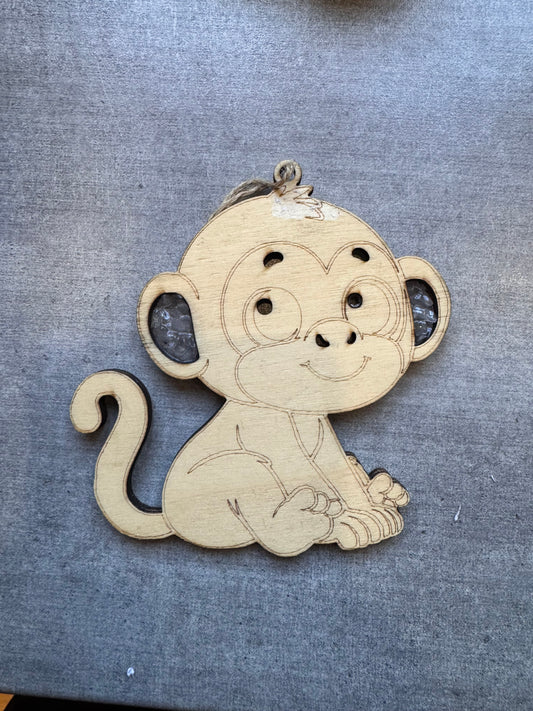 Girafe en bois de peuplier et cristal de roche