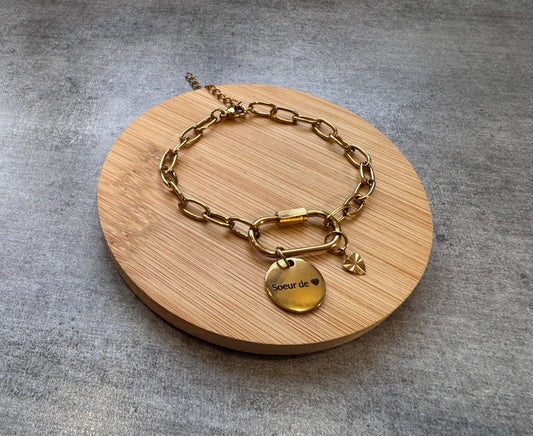 Bracelet ajustable – “ Sœur de 🖤