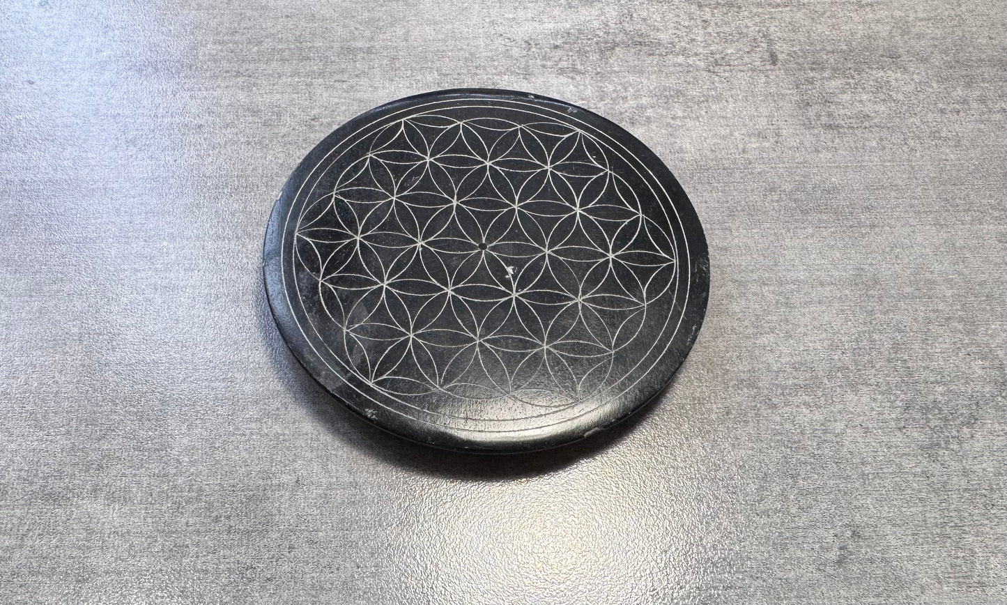 Porte - encens Fleur de vie en stéatite