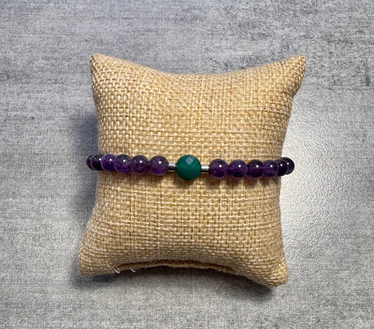 Bracelet en Améthyste , et agate indienne