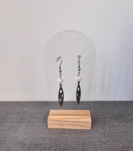 Boucle d’oreille en acier inoxydable et nacre