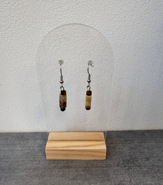 Boucle d’oreille en acier inoxydable et Amazonite