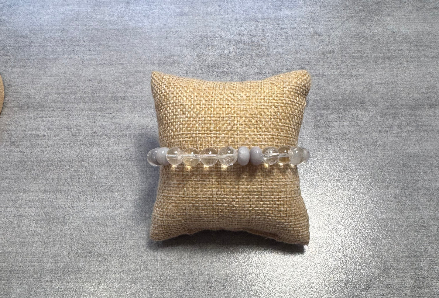 Bracelet en Cristal de Roche et Angelite