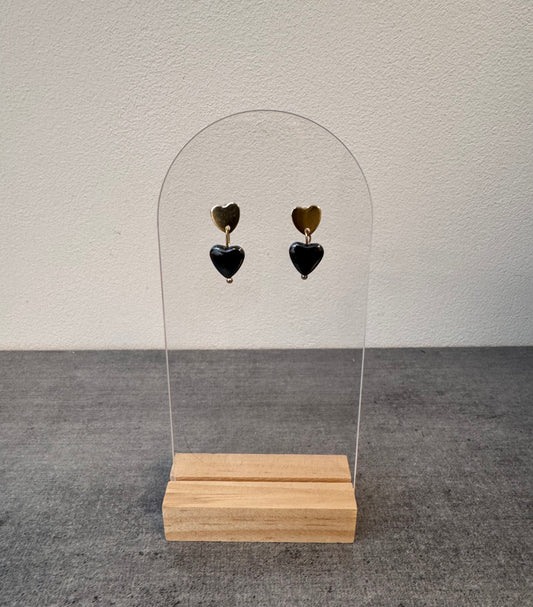 Boucle d’oreille en acier inoxydable et hématite