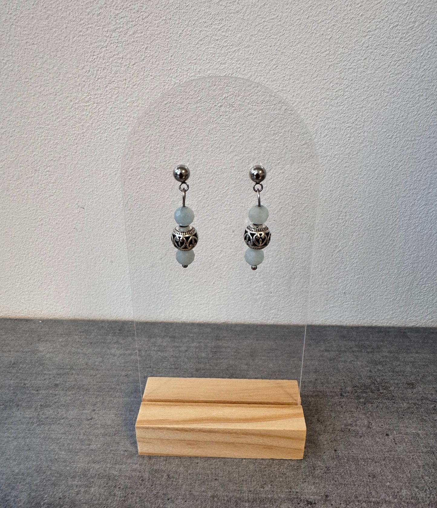 Boucle d’oreille en acier inoxydable et aiguë Marine