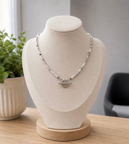 Collier en quartz tourmaline