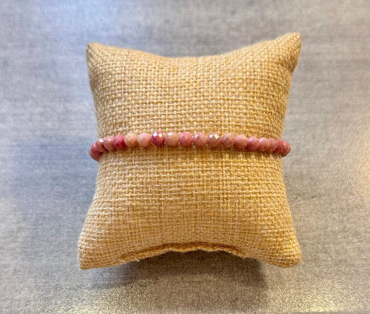 Bracelet en Rhodonite facetté