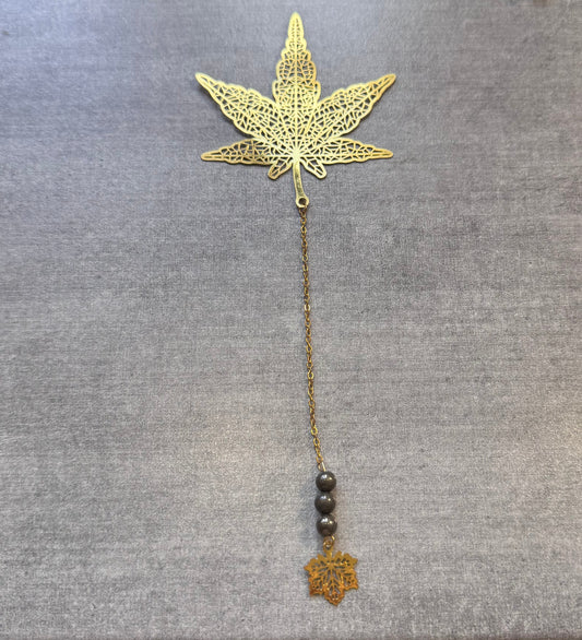 Marque page Doré avec pierres naturelles