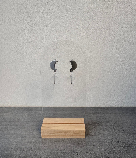 Boucle d’oreille en acier inoxydable et cristal de roche