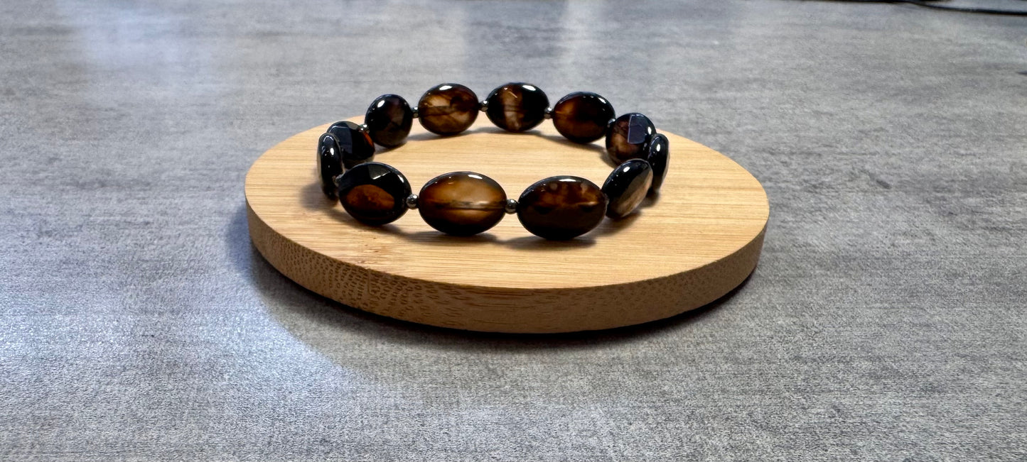 Bracelet en Cristal de roche  fumé