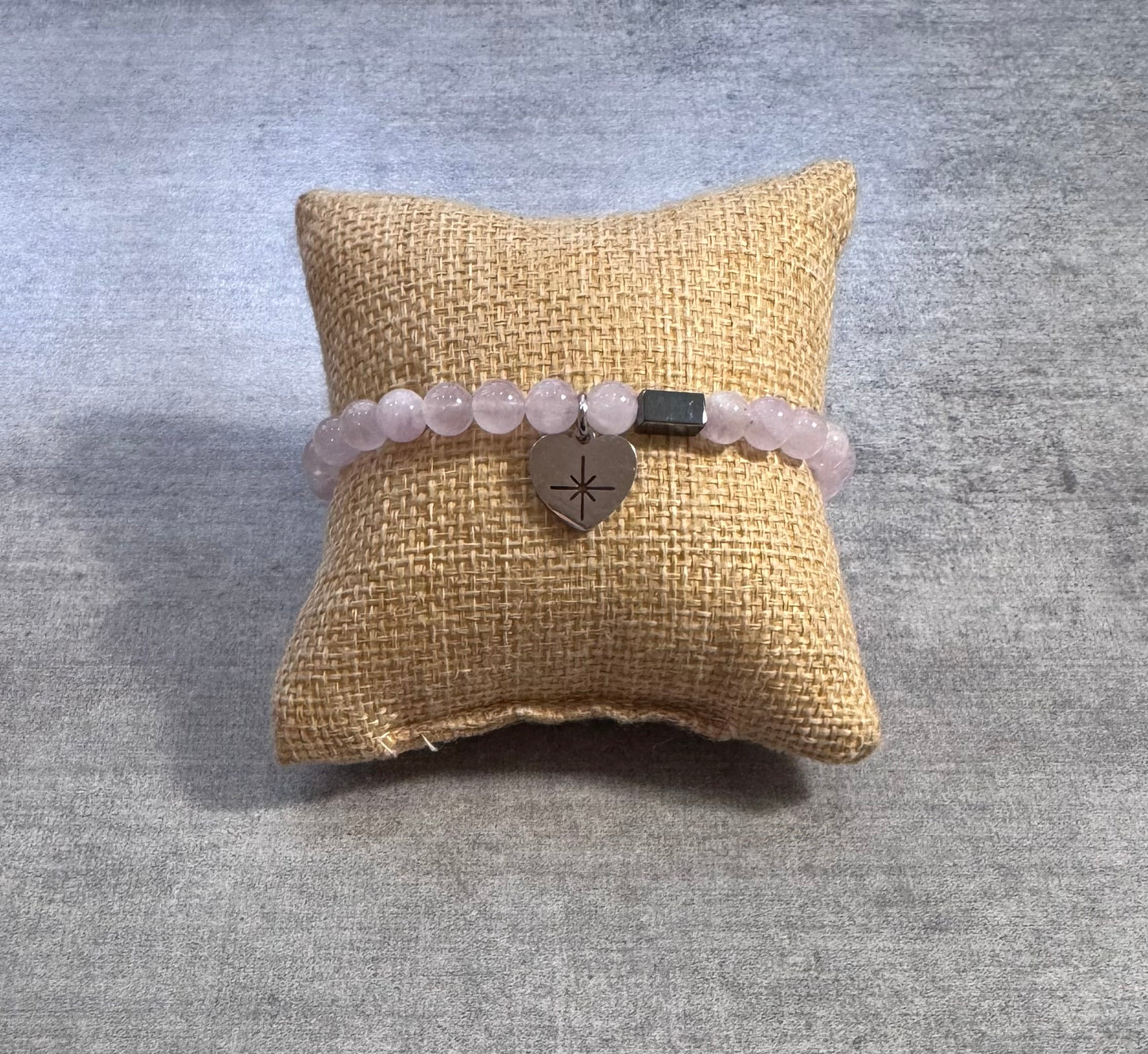 Bracelet en Améthyste Lavande et Hématite