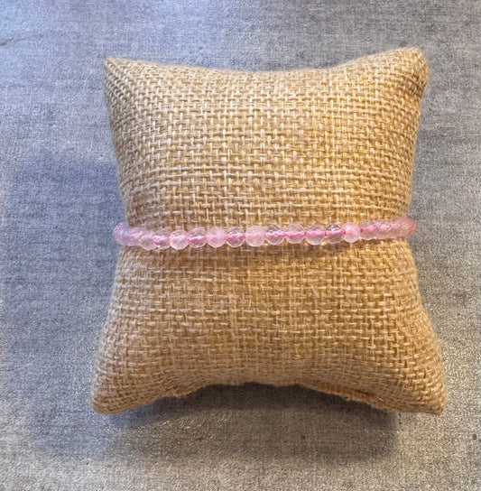 Bracelet en Quartz rose facetté