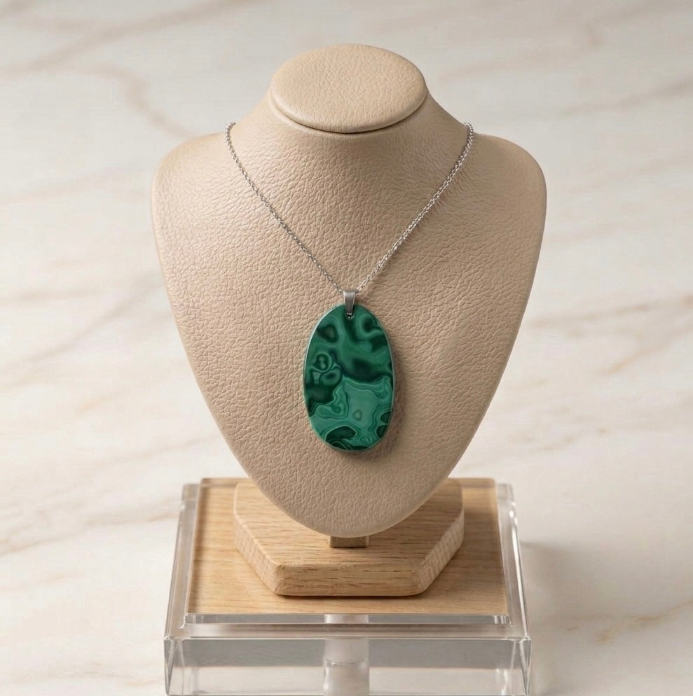 Collier en malachite