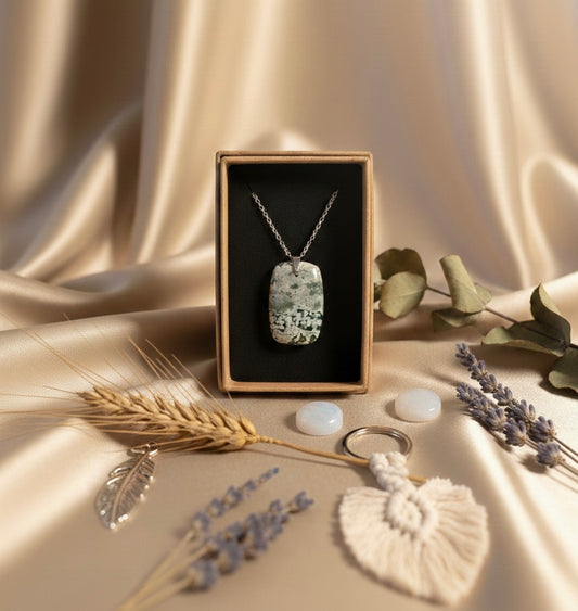 Collier en jaspe océan