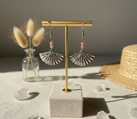 Boucle d’oreille en acier inoxydable et grenat
