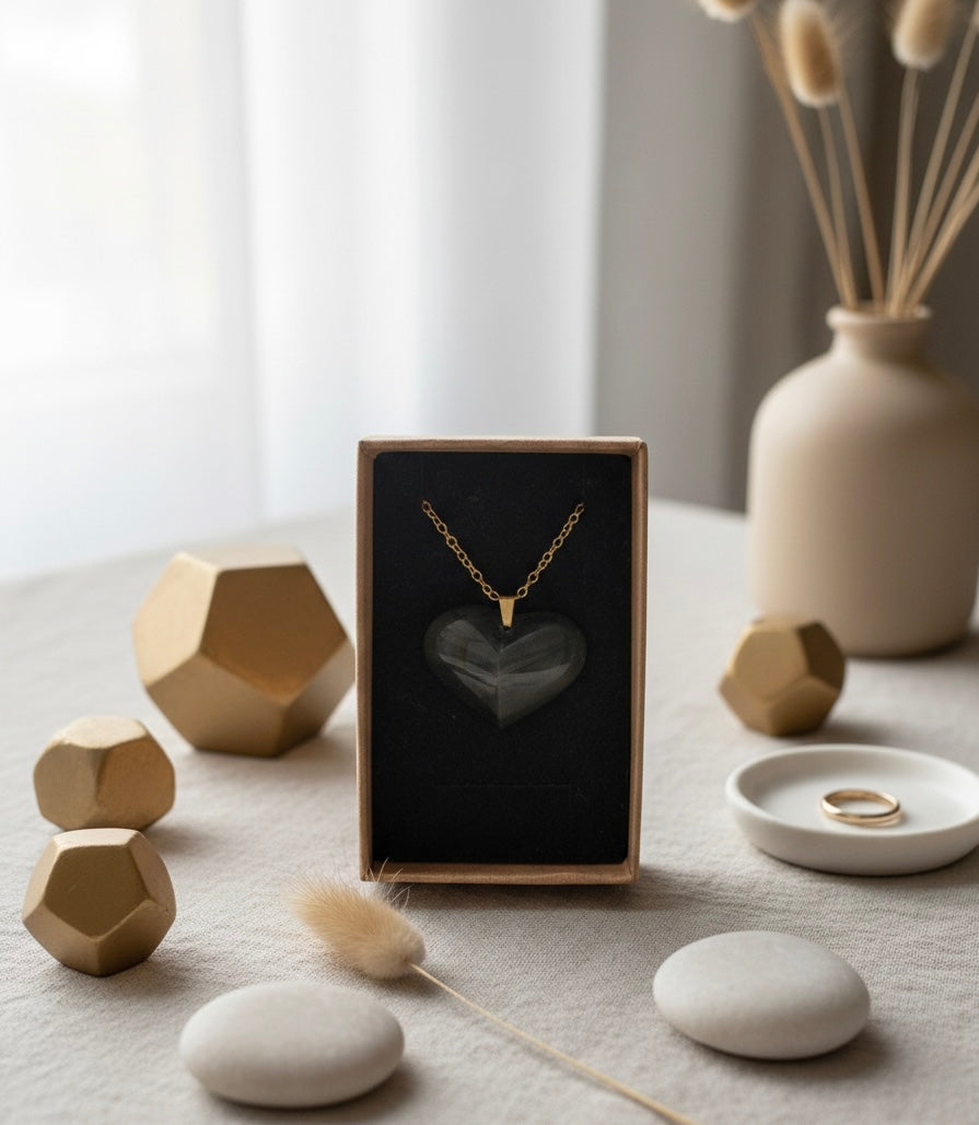 Collier Cœur en Œil Céleste